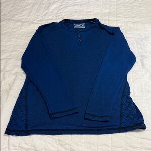 Buckle Black Blue Henley Shirt